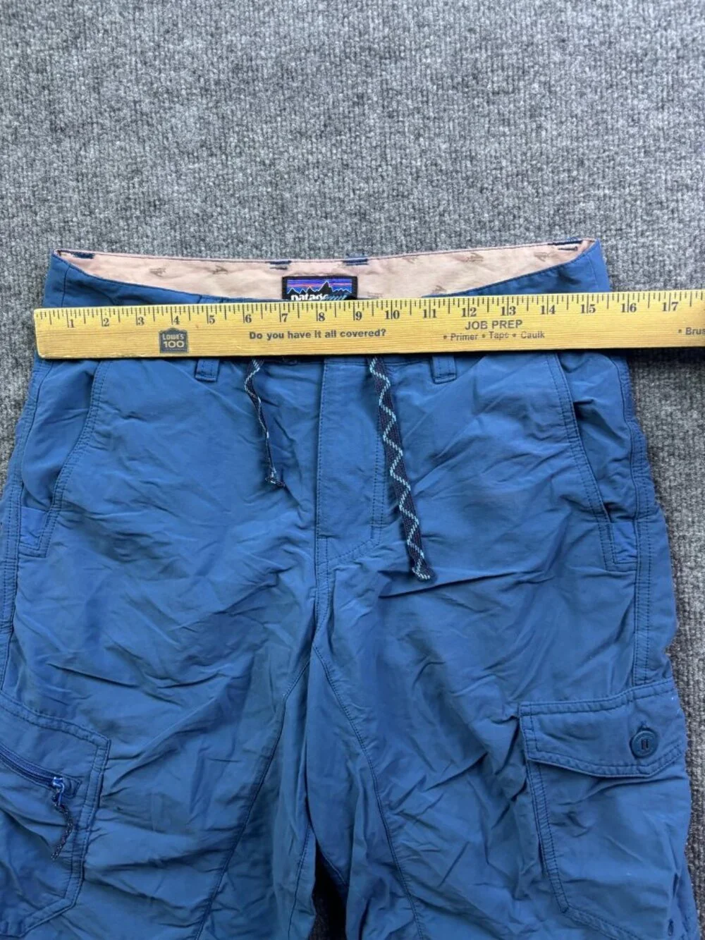 Patagonia Shorts Mens 30 Blue Swim Trunks Mesh‎ Lined Cargo Pockets Drawstring